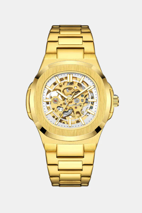 VL. Skeleton Automatic Steel Gold White