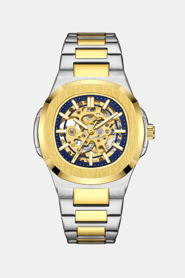 VALORE Skeleton Automatic Steel Gold Blue