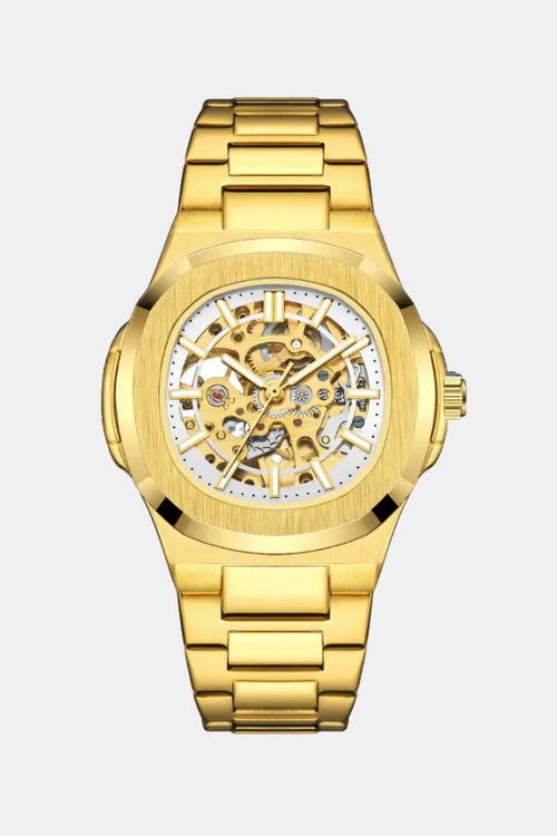 VL. Skeleton Automatic Steel Gold White