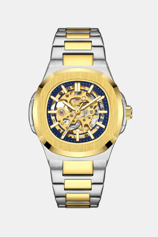 VALORE Skeleton Automatic Steel Gold Blue
